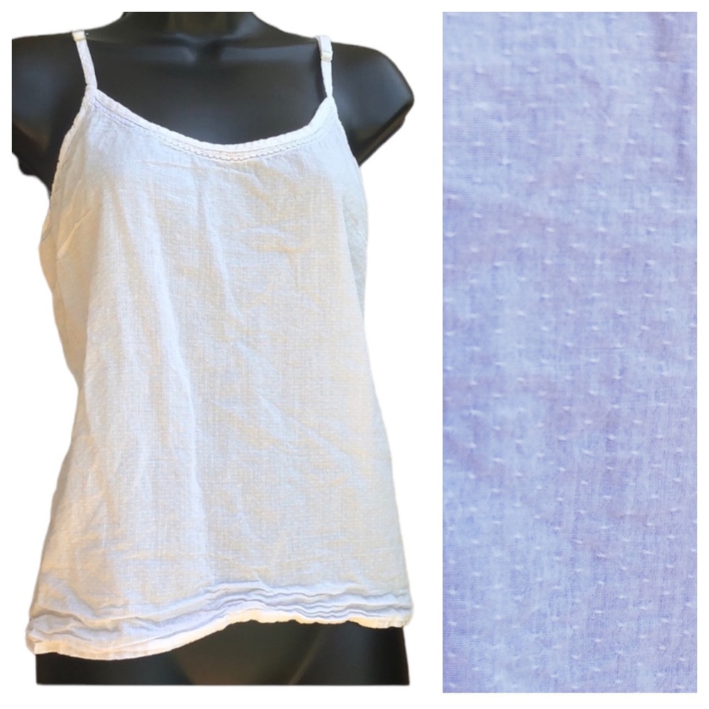 MARKETPLACE | cropped cami tank in ivory tiny swiss dot, size large
